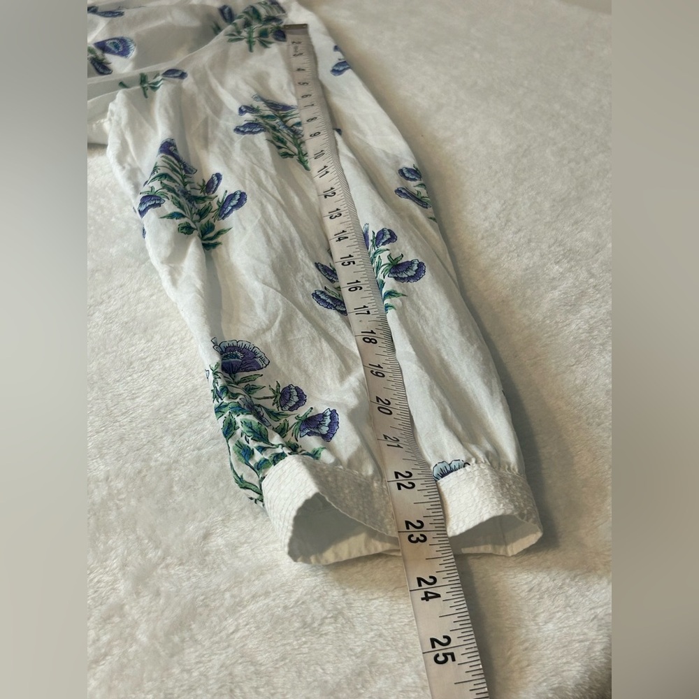 Talbots White Blouse with Blue Floral Design - Picture 11 of 11